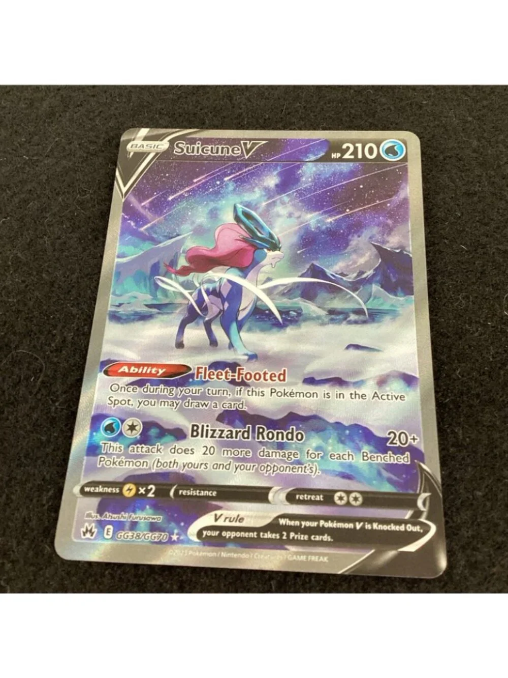Suicune V GG38/GG70 Pokemon SWSH: Crown Zenith: Galarian Gallery Holo Full Art